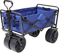 Mac Sports Heavy Duty Collapsible All Terrain Utility Beach Wagon Cart Blue/Black