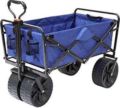 Mac Sports Heavy Duty Collapsible All Terrain Utility Beach Wagon Cart Blue/Black