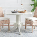 SAFAVIEH Jeane Drop-Leaf Dining Table, Antique White, 43 Inch Square Design