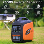 Portable Inverter Generator 2500W Gas Powered - Orange