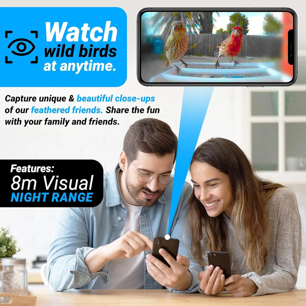 sainlogic Smart Bird Feeder With 1080P Camera, 2.5L Capacity, Light Blue - Smart Bird Feeder With Camera-1