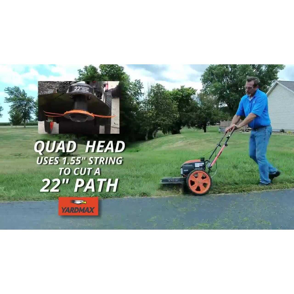 YARDMAX Gas Walk-Behind String Trimmer Mower, 22 in, 170cc