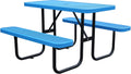 Rectangular Picnic Table, 4ft, Blue, Metal Mesh, Thermoplastic Coated Steel