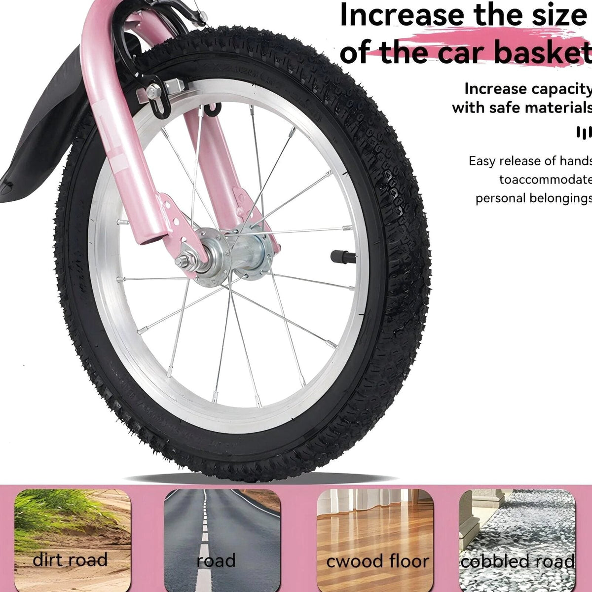 Baprem Girls' Bicycle, 18 Inch, Pink - Single Speed