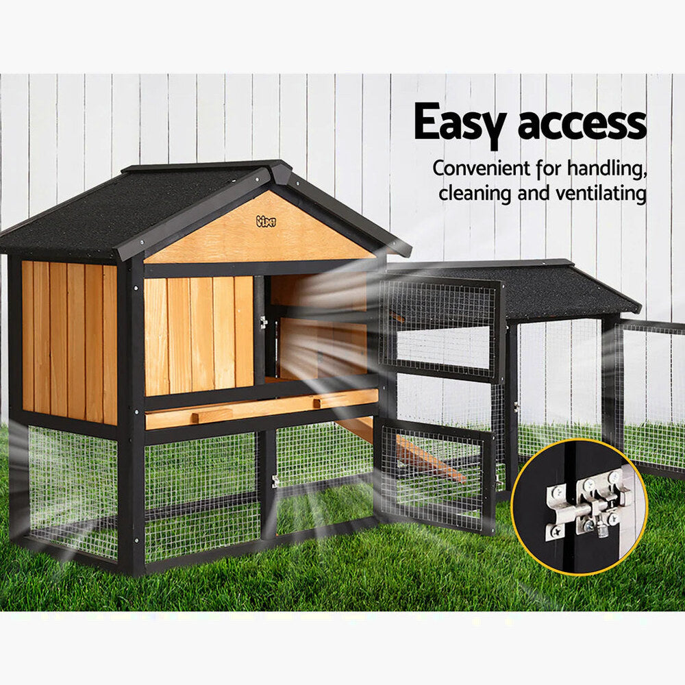 i.Pet Extra Large Wooden Outdoor Chicken Coop Rabbit Hutch With Run