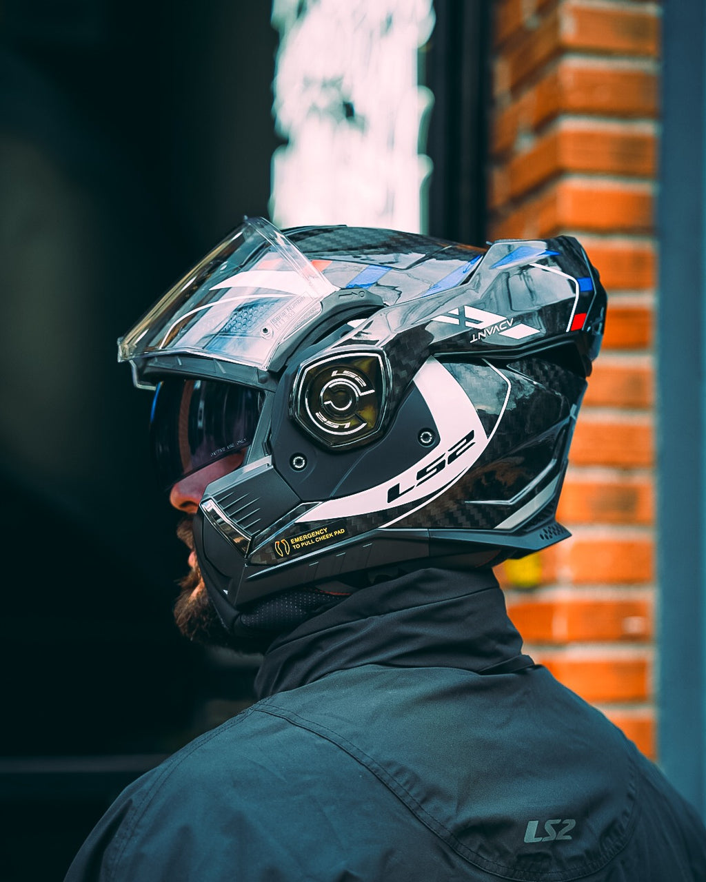 LS2 Carbon Fiber Flip-Up Motorcycle Helmet - FF901 Advant X+
