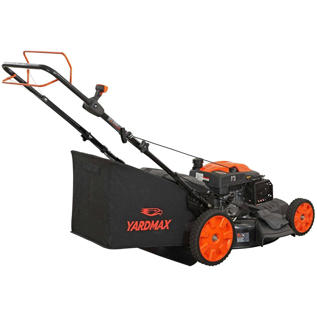 YARDMAX 22 inch 201cc 3-in-1 Gas Self-Propelled Lawn Mower With CVT And High Wheels - YG2860