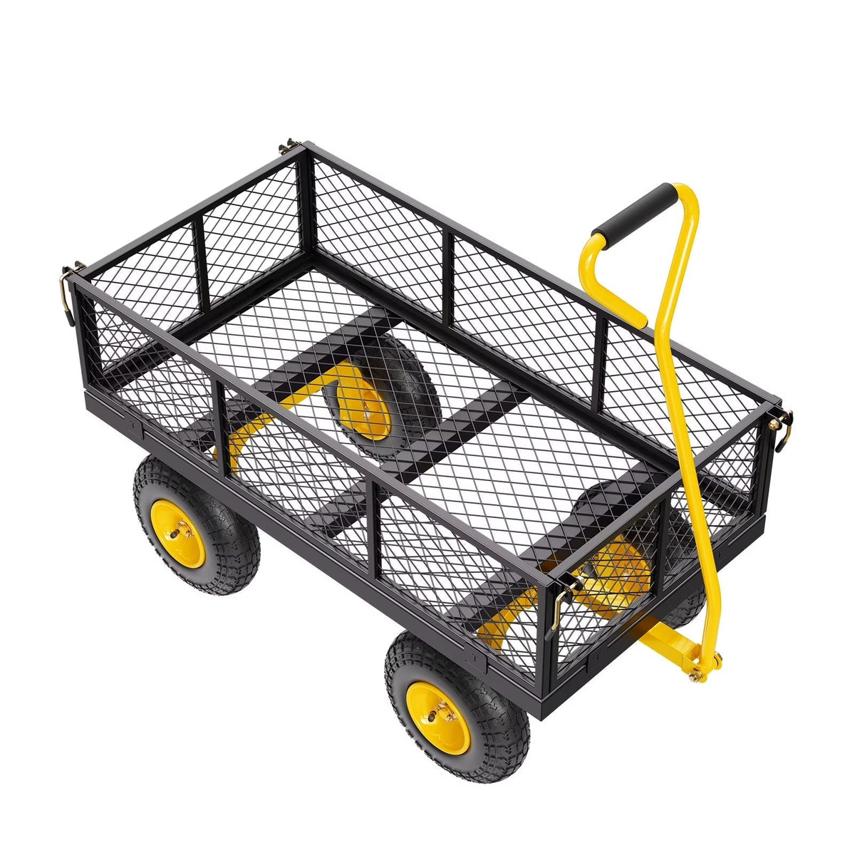 KFFKFF Steel Garden Utility Cart 900 Lbs, 38 x 22 in, 10 in Wheels, Green - V900G