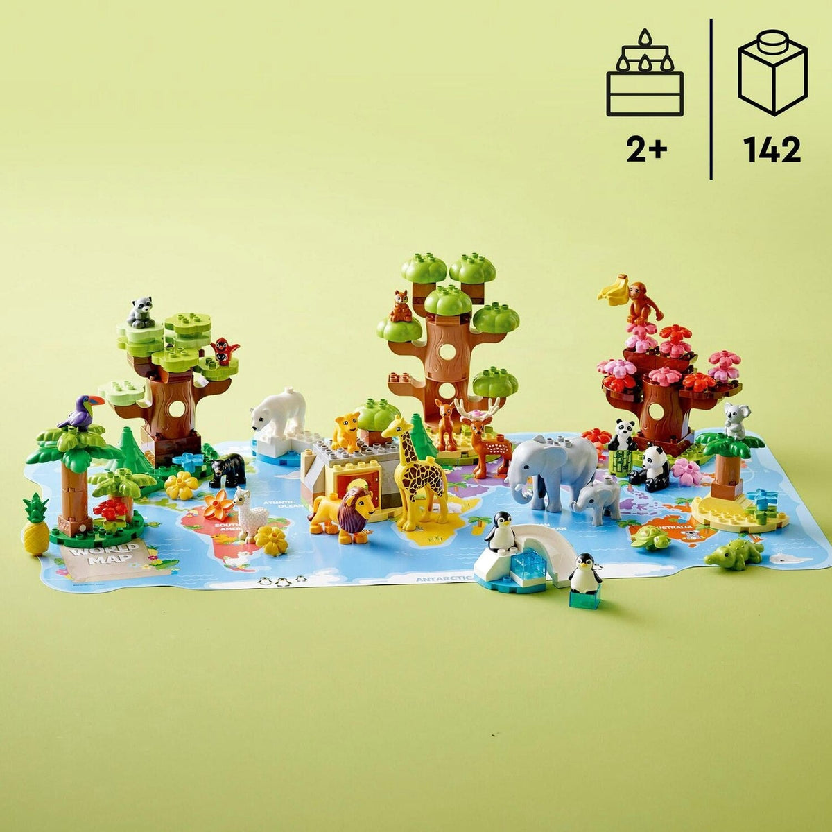 LEGO DUPLO Wild Animals Of The World Building Toy Set, 142 Pieces - 10975
