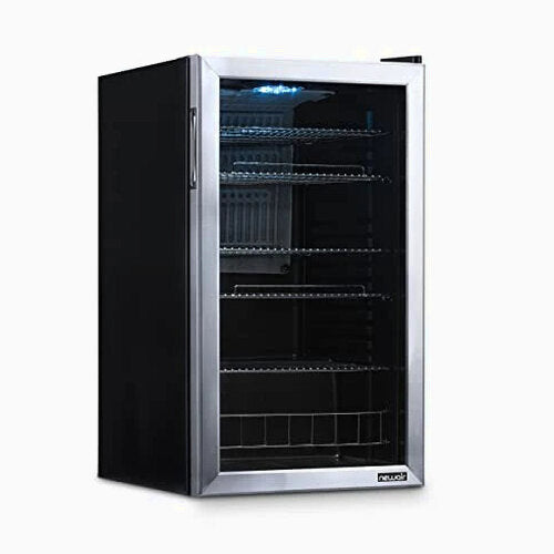 NewAir Beverage Refrigerator Cooler, 126 Cans, 3.4 Cubic Feet, Stainless Steel - AB-1200