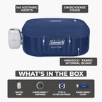 Coleman SaluSpa Atlantis AirJet Inflatable Hot Tub, 4 to 6 Person, 140 Air Jets, 71 x 28 in