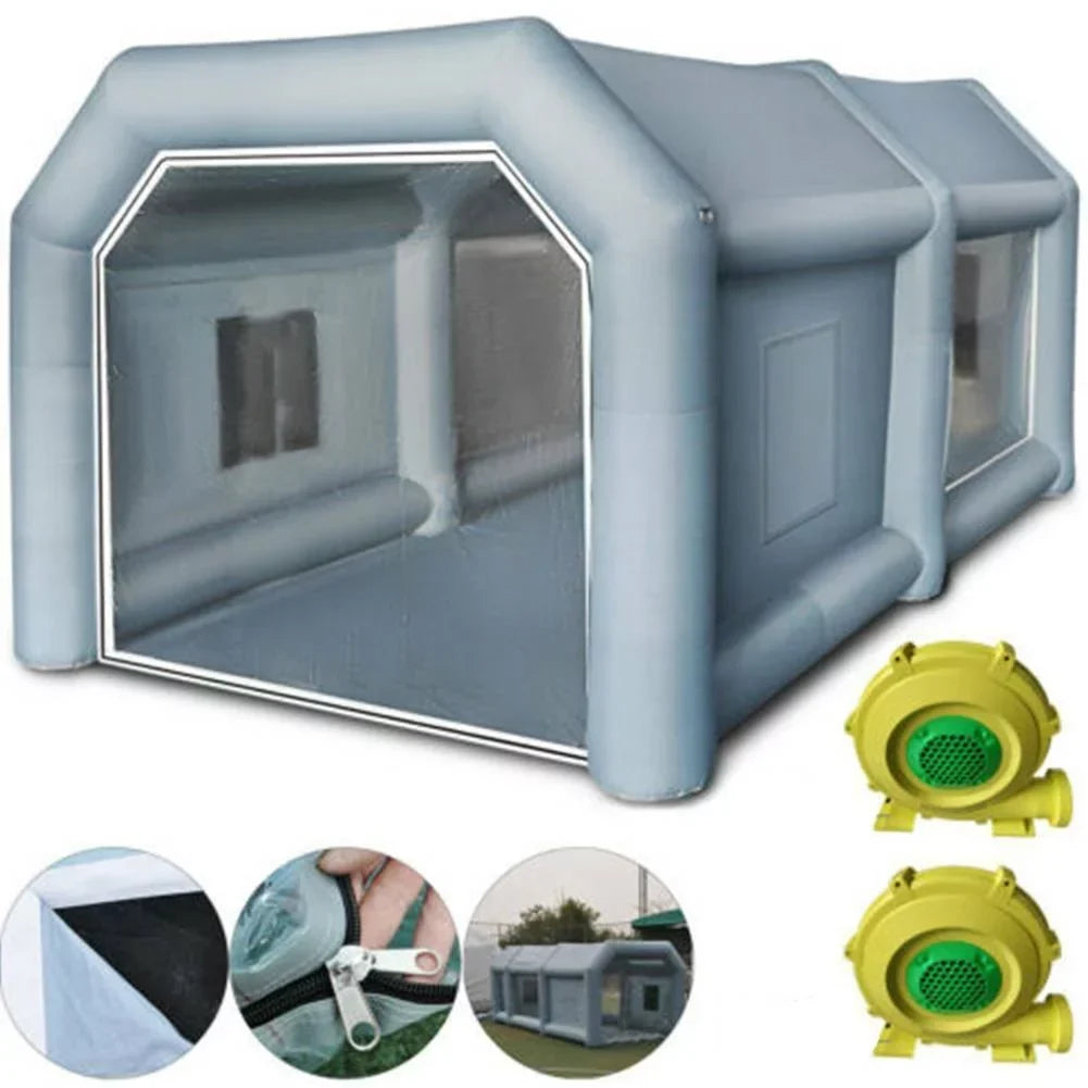 13ft x 8ft x 7ft Inflatable Paint Booth Tent Workstation With 2 Blowers