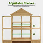 MCombo Cold Frame Greenhouse Cabinet, 3 Tier, 35.4" x 21.3" x 70.1", Fir Wood - 0847