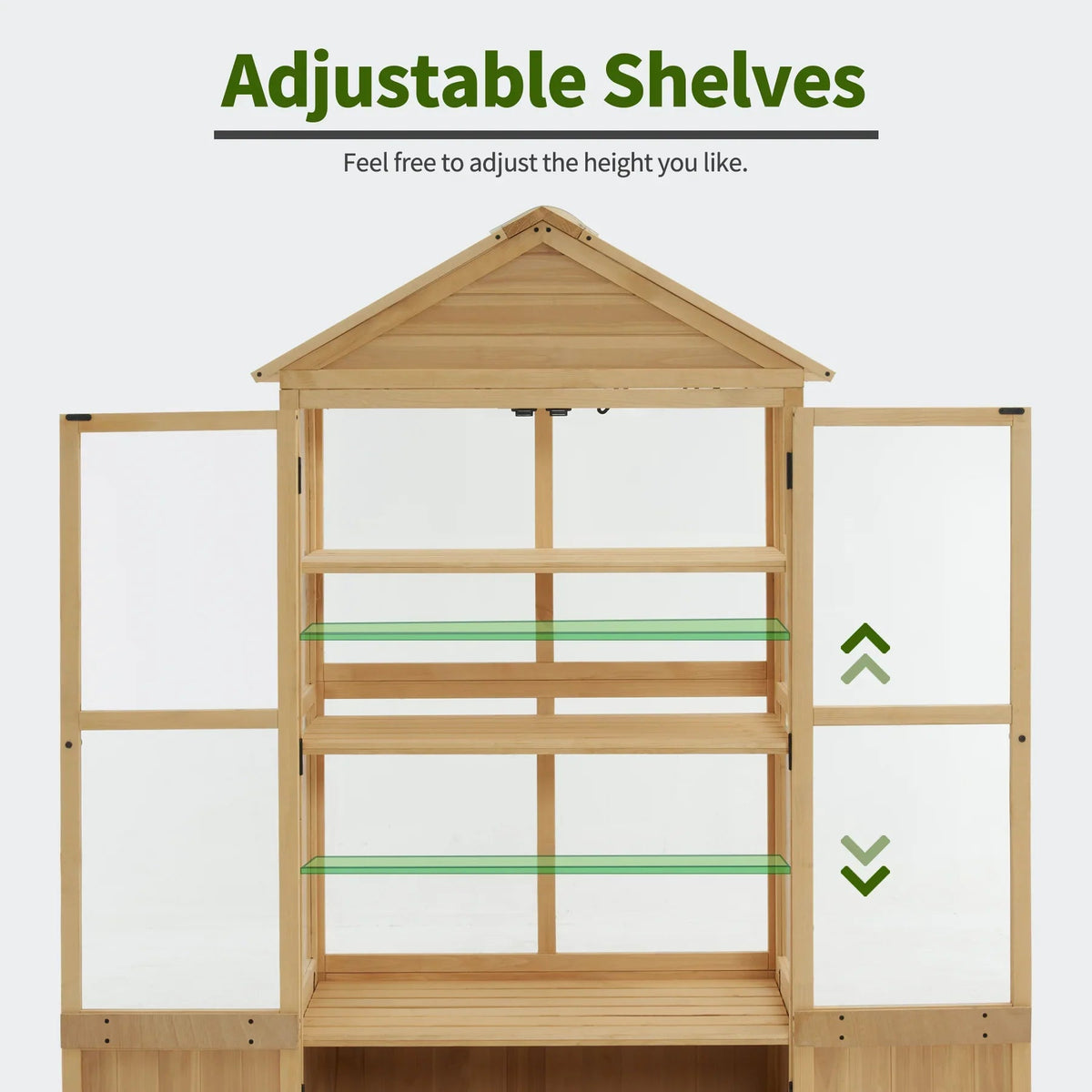 MCombo Cold Frame Greenhouse Cabinet, 3 Tier, 35.4" x 21.3" x 70.1", Fir Wood - 0847