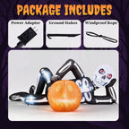 Ktaxon 7' Halloween Inflatables Skeleton Outdoor Halloween Decoration Reclining Skeleton with Pumpkin,Built-In LED Lights
