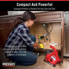 RIDGID PowerClear Drain Cleaning Machine Kit, 120V, 30 ft Inner Core Cable - 55808