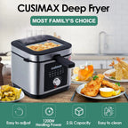 CUSIMAX 2.6QT Stainless Steel Electric Deep Fryer - CMDF-02