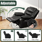 TrumanPick Manual Leather Rocker Recliner Chair, Black