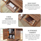 60' Farmhouse Wood Executive Computer Desk - 22'D x 60'W x 30'H