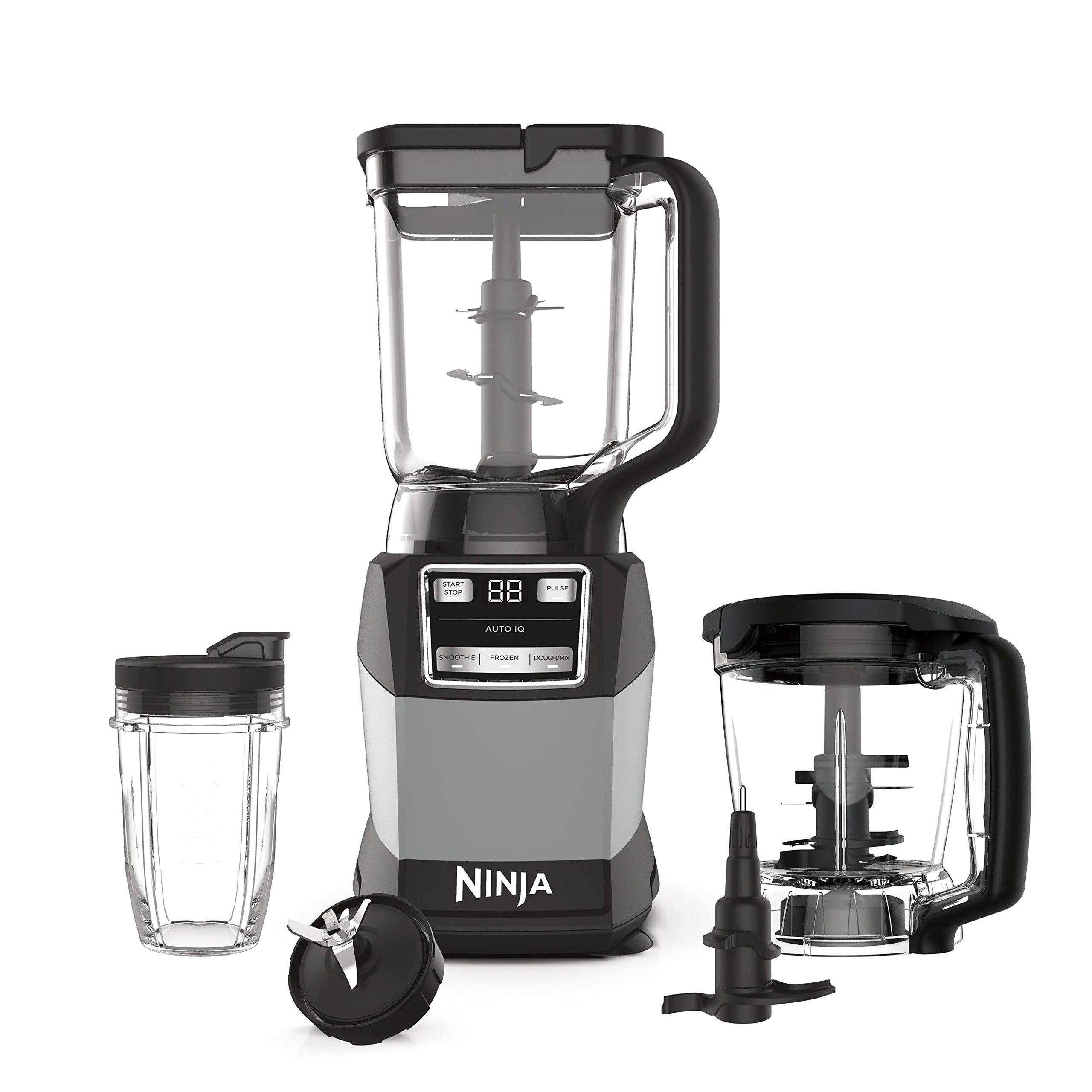 Ninja Compact Kitchen System 1200W, 72-oz Pitcher, 5-Cup Processor Bowl, 18-oz Cup - 3 Functions