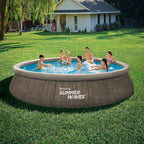 Summer Waves Quick Set Above Ground Pool 15 ft x 36 in Dark Double Rattan - RX600