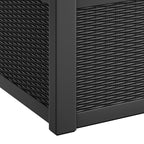 ModFusion 70-Gallon Outdoor Resin Storage Bench With Rattan Backrest, Black - C