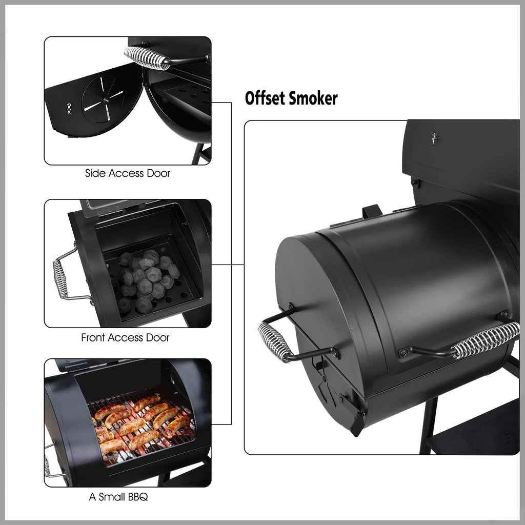 Royal Gourmet 30 Inch Charcoal Grill With Offset Smoker - CC1830F