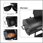 Royal Gourmet 30 Inch Charcoal Grill With Offset Smoker - CC1830F