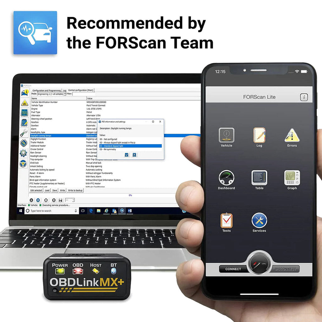 OBDLink Bluetooth OBD Scanner for iPhone, Android and Windows - MX+