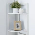 SWAREY 5 Tier Corner Bookcase Plant Stand Storage Shelf White