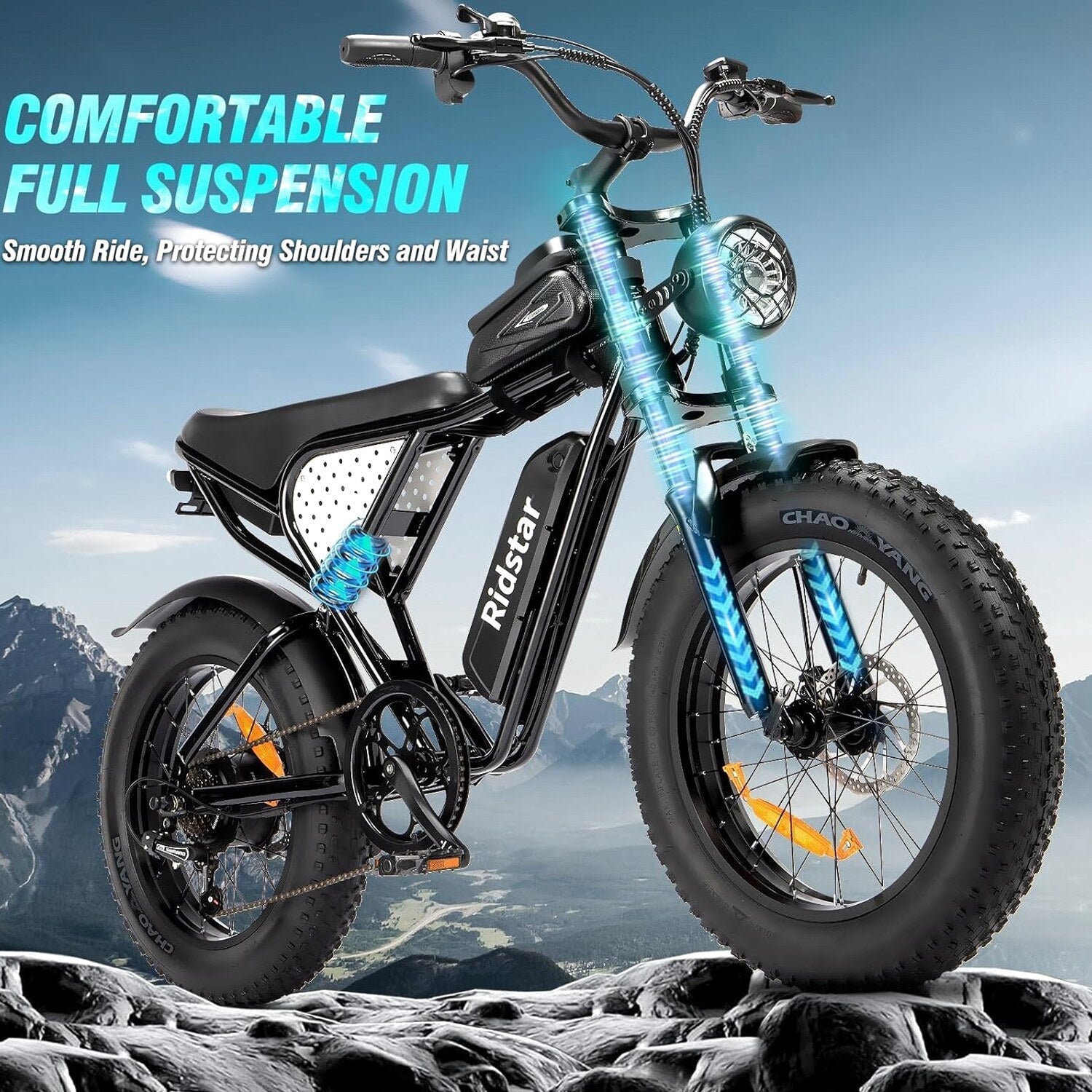 Electric Bike 2000W 52V 30-180 Miles All-Terrain Fat Tire E-Bike - Q20