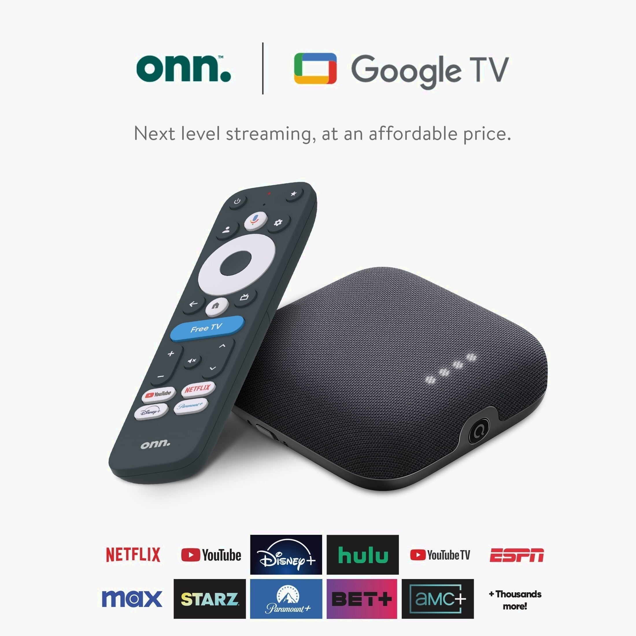 Onn. 4K Pro Streaming Device With Google TV, 4K UHD, Dolby Vision & Atmos, Wi Fi 6