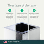 PolyStone Monterray Square Outdoor Planter 23 in L x 23 in W x 19 in H, Black