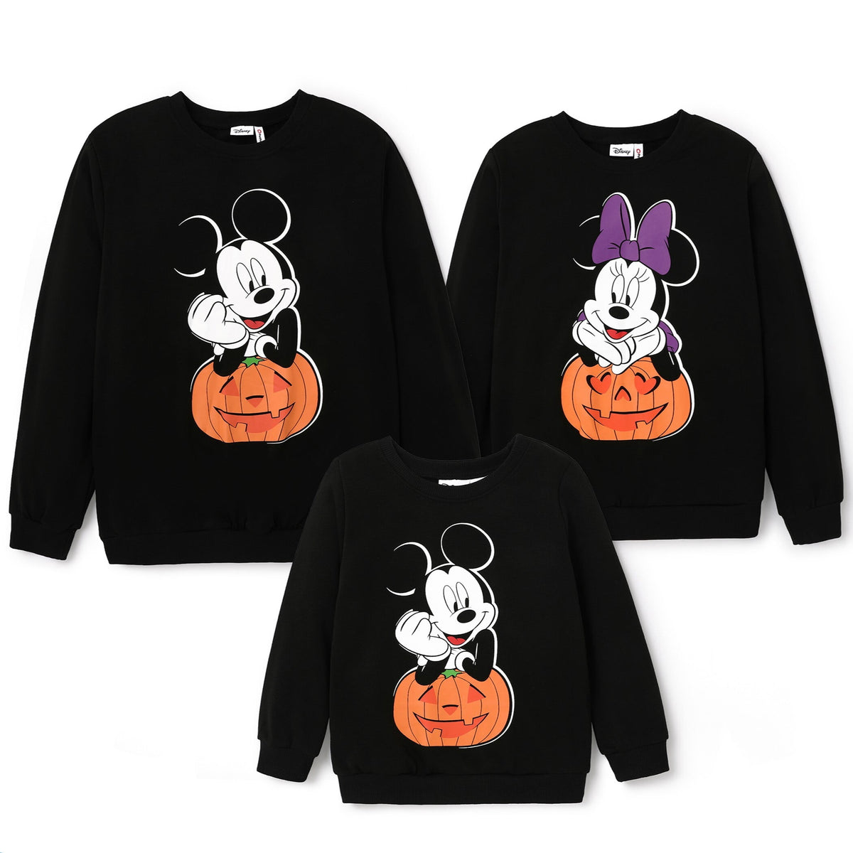 Disney Mickey Mouse Boys Graphic Sweatshirts Halloween Pumpkin Family Matching Outfits Pullover Tops