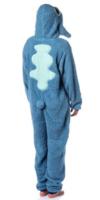 Disney Lilo And Stitch Adult Unisex Stitch Costume Sherpa Fleece One Piece Pajama Union Suit