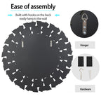 32 Inch Round Sunburst Decorative Wall Mirror, Silver Glass - 31.5 Inch
