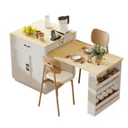 Expandable Wooden Kitchen Island With Drop-Leaf Table And Dual Storage - 82.7 in, 4-6 Person
