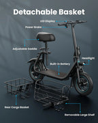 Adults Electric Scooter With Large Middle Basket - 550W And 650W Styles