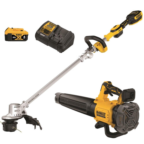 20V 14 in Cordless Folding String Trimmer And Handheld Blower Combo Kit