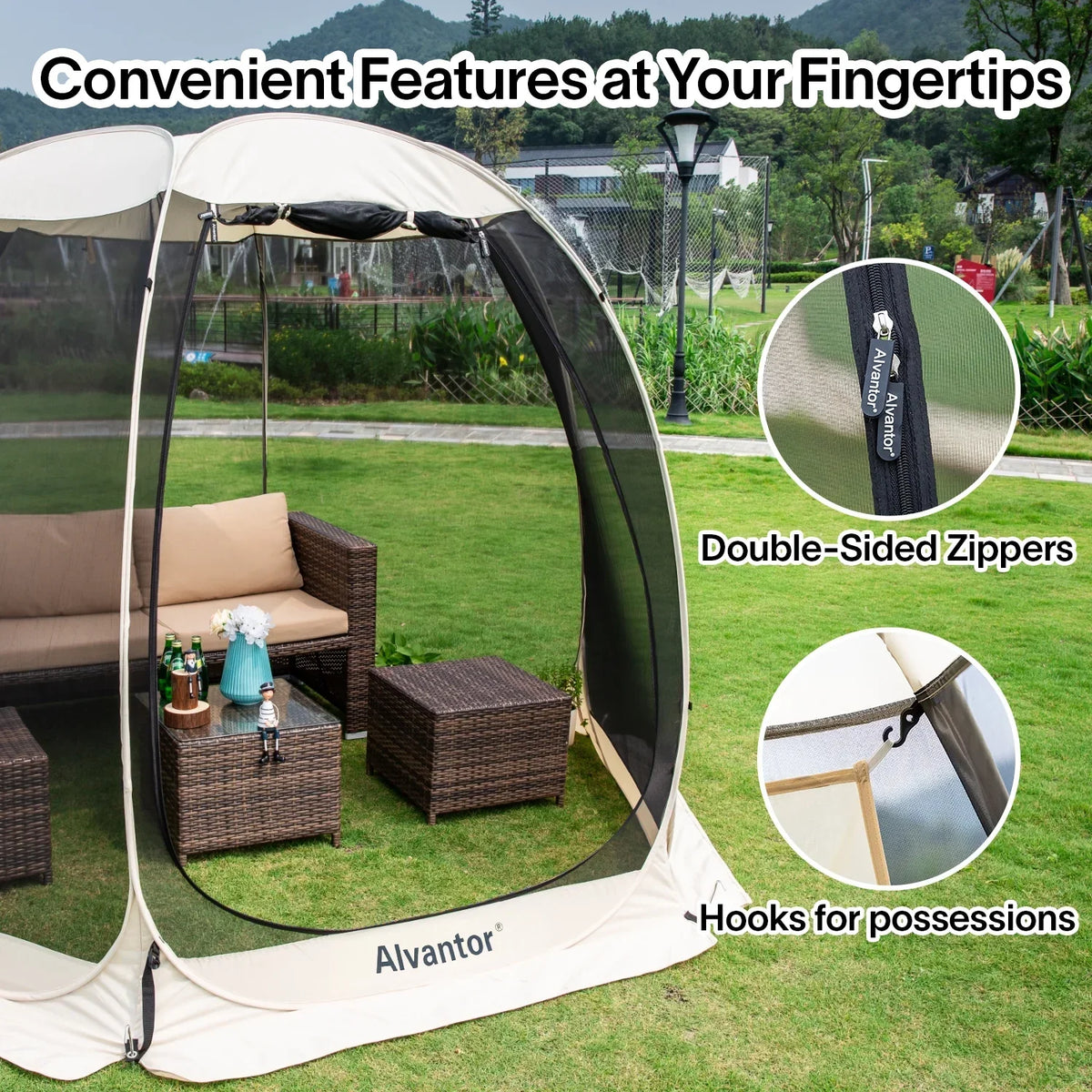 Screen House Camping Room Pop-Up Gazebo 10' x 10' Instant Canopy