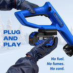 POXURIO 40V Cordless Snow Shovel, 13 Inch Width, 6 Inch Depth, 2 x 4.0Ah Batteries