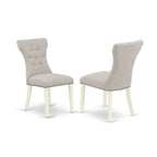 HomeStock 6-Piece Kitchen Dinette Set With Doeskin Linen Fabric Chairs, Bench And Linen White Table - Rustic Recluse