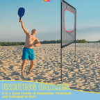 Slsy Portable Pickleball Set With Net, 4 Paddles, 4 Outdoor Pickleballs And 12 Birdies