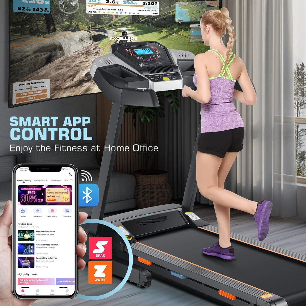 Tikmboex Treadmill With Auto Incline, 3.25HP Motor, 300 lb Capacity