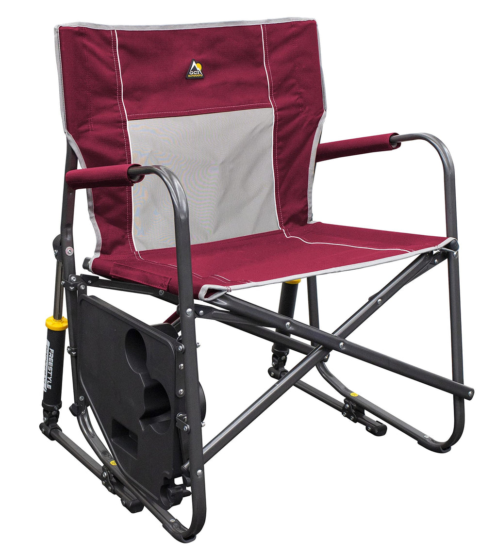GCI Outdoor Freestyle Rocker XL Folding Rocking Chair With Side Table, Supports 250 lbs