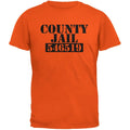 Halloween Men's County Jail Inmate Costume Orange Short Sleeve T Shirt