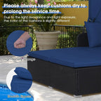 RELAX4LIFE Patio Daybed With Canopy, Cushions, 4 Pillows And 2 Side Trays, Turquoise - B0BYSN7GC7