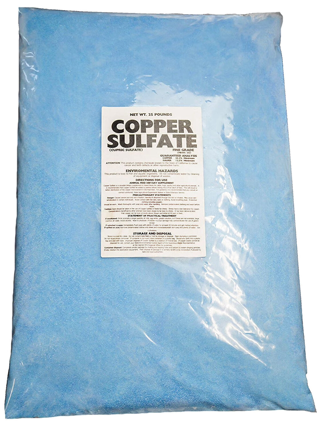 Earthworks Health Copper Sulfate Fine Crystals 25 lb Bag