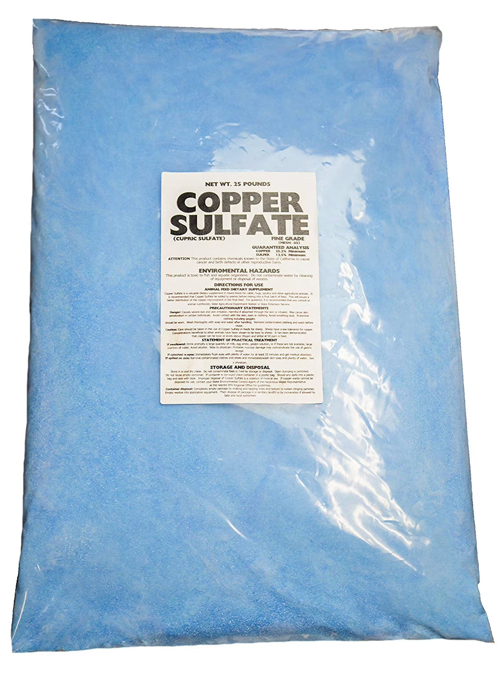 Earthworks Health Copper Sulfate Fine Crystals 25 lb Bag