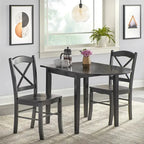 Simple Living Country Cottage 3-Piece Drop-Leaf Dining Set - Rustic Farmhouse Style
